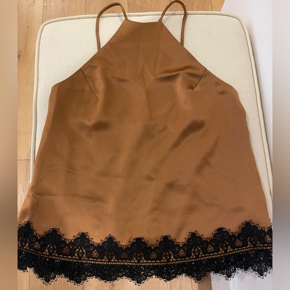 ABS silk spaghetti cami top with lace detail - Picture 10 of 10